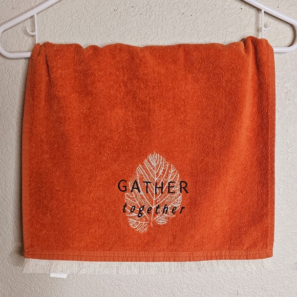 Gather Together Decorative Towels - Orange and Gray - Picture 5 of 13